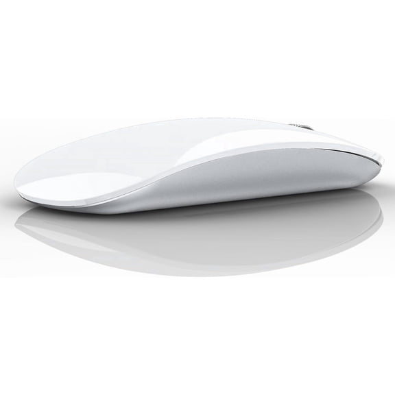 Tivkeber M18 Bluetooth Mouse, USB C Rechargeable Wireless Triple Mode (Dual BT+USB) Silent Mice for Laptop/MacBook/iPad/PC - White