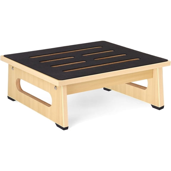 Tivkeber One Step Stool for Adults Seniors, 5.5" Heavy Duty Wooden Stepping Stool, 450 LBS Capacity for Bedroom Kitchen Bathroom, Bed Steps for High Beds, Bedside Support