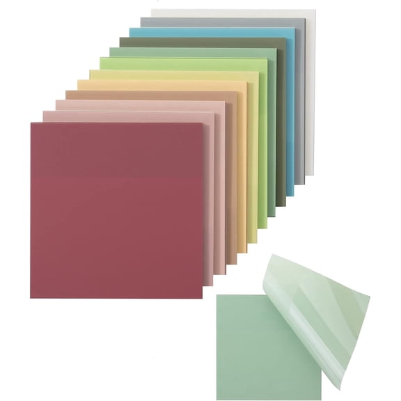 Tivkeber Transparent Sticky Notes, 3"x3", 12 Pads, 600 Sheets, See Through Self-Adhesive Notes for Bible Journaling, Water-Resistant, Easy Peel