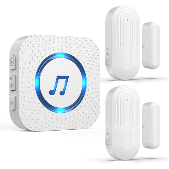 Tivkeber Wireless Door Sensor Chime, 500FT Range, 26 Chimes, 5 Vol. Levels, Door Entry Alarm for Home/Business/Kids, 2 Sensors + 1 Receiver