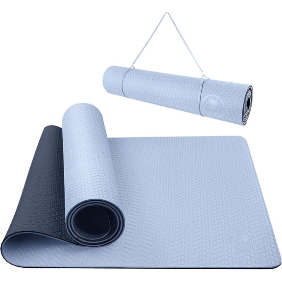 Tivkeber Yoga Mat Thick Non-Slip Anti-Tear Pilates Mat Eco-Friendly Hot Yoga Mat for Workout & Exercise (72"x 24"x 6mm)