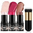 thumbnail image 1 of Tivlon Face Makeup Stick (3-Piece Set), Highlighter - Blusher - Contour, Water Resistant - Long Lasting - Non Greasy (#2#4#6), 1 of 9