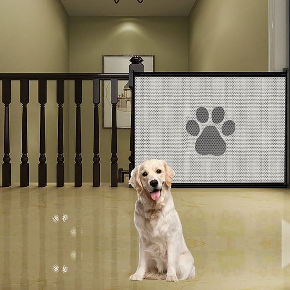 Tivok Duty Dog Gate For Stairs & Doorways 30.7" Tall Adjustable Pet Gate With Breathable Mesh Screen Indoor Stair Barrier Fits 70.8" Wide Openings