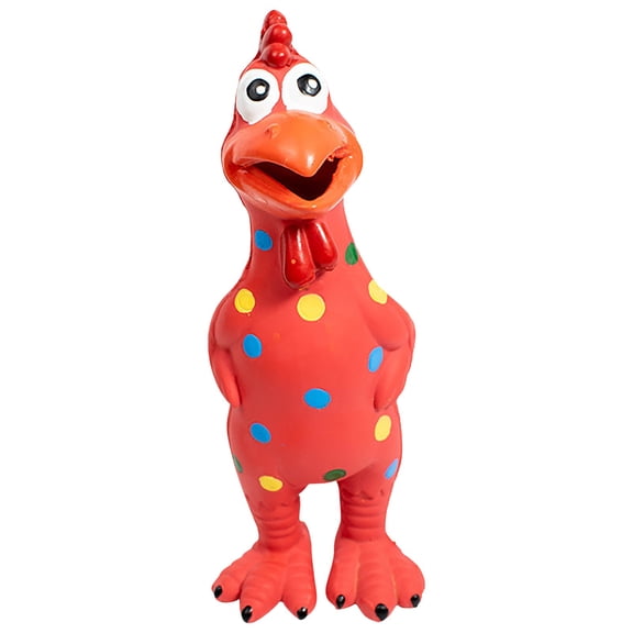 Tivok Pet Toy Spotted Latex Chicken In The Big Dog Decompression Interactive Voice Screaming Chicken Dog Toy.
