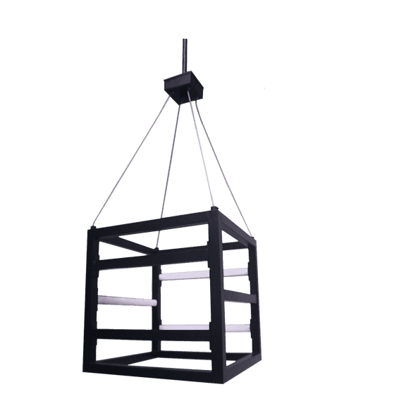 Vivio Lighting Tivoli Contemporary Dimmable Integrated LED Matte Black Square Pendant Lights