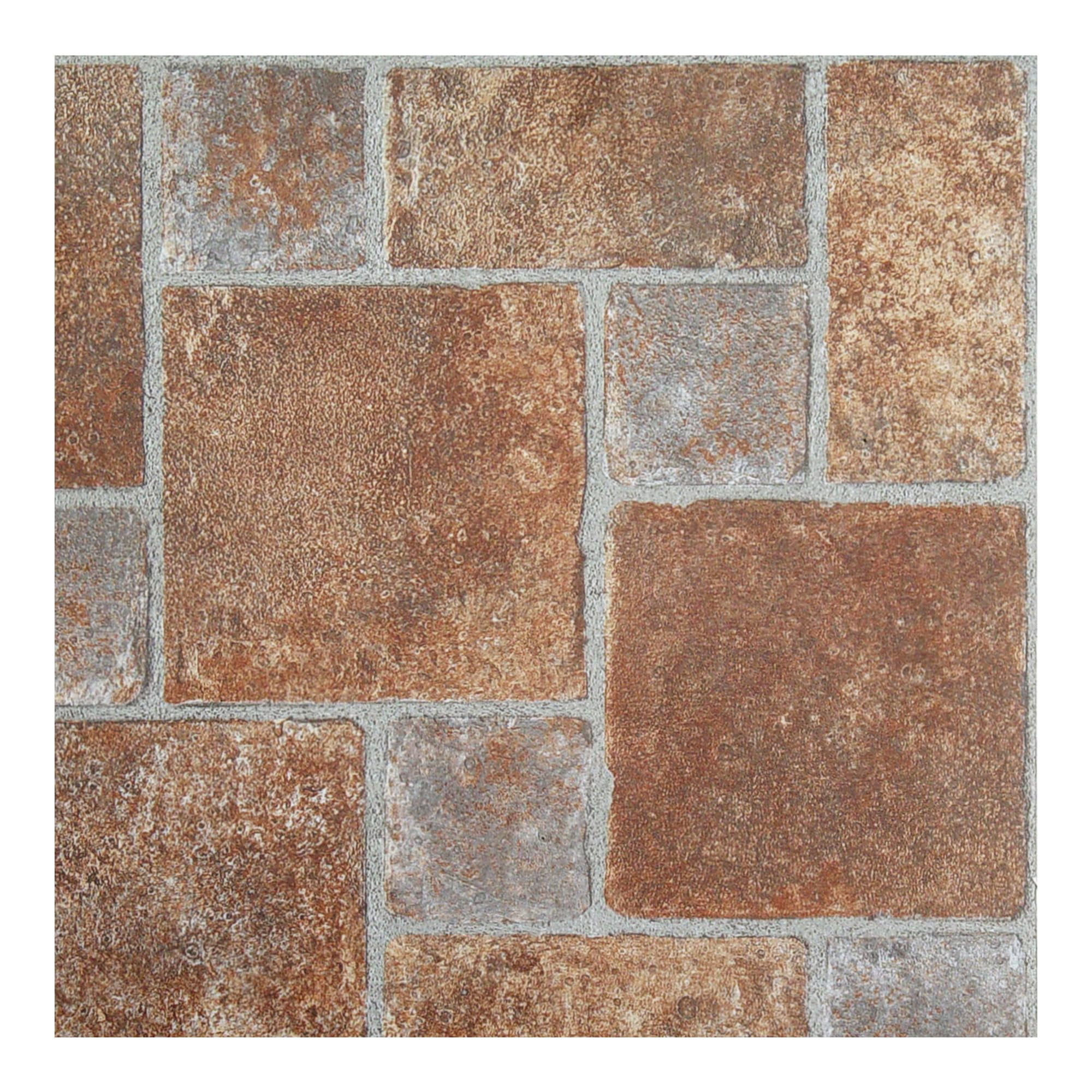 Tivoli Self Adhesive Vinyl Floor Tiles  45 - 12" X Brick Pavers Peel & Stick Diy Flooring For Kitchen Dining Room Bedrooms Basements Bathrooms By Home Decor