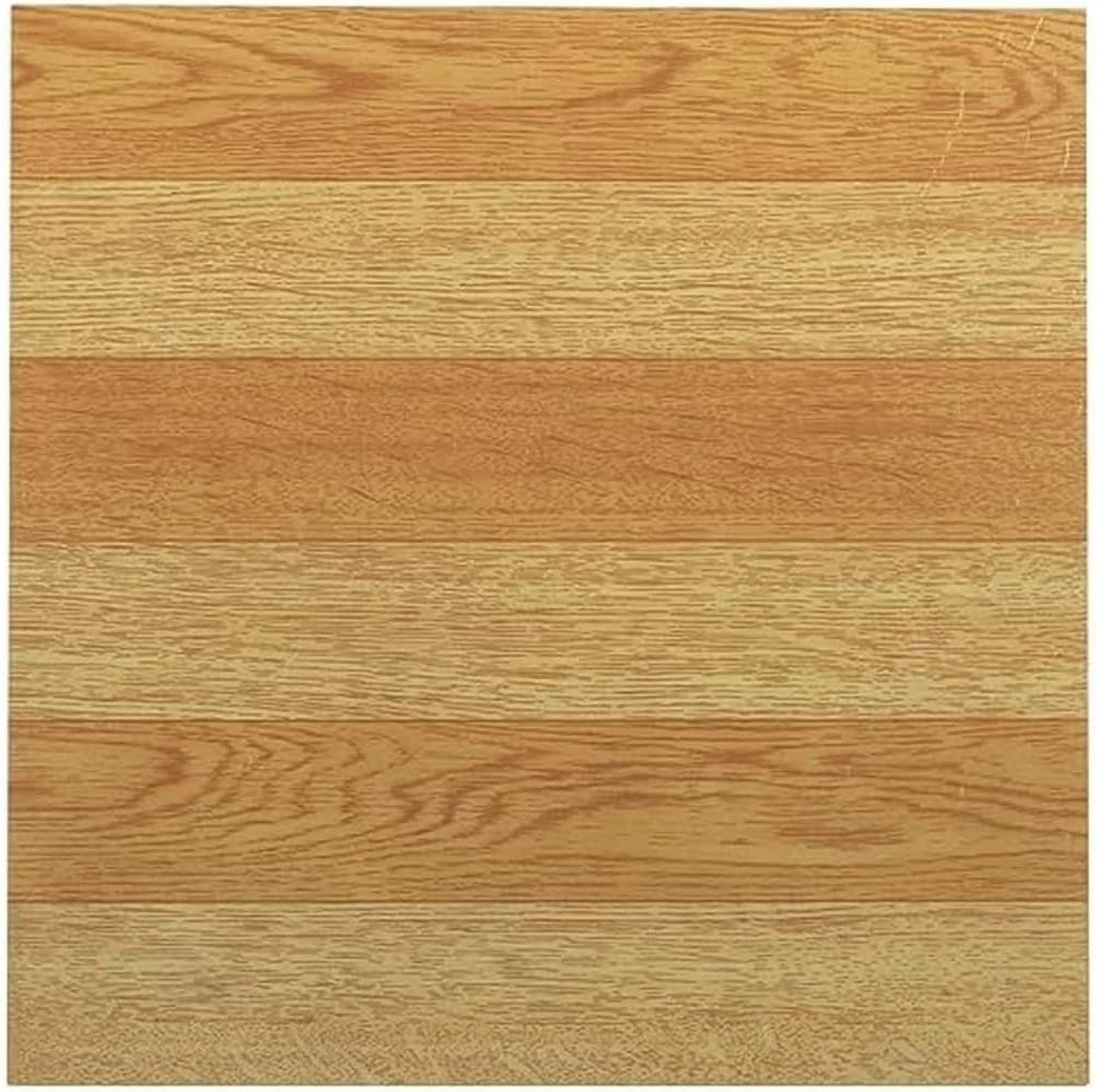 Tivoli Self Adhesive 45 Pcs Vinyl Floor Tiles, 12 x 12 inches Peel and Stick Floor Tile Stickers, Flooring Tiles for Kitchen, Dining, Bedroom, Living Room, Bathroom - Light Oak Plank