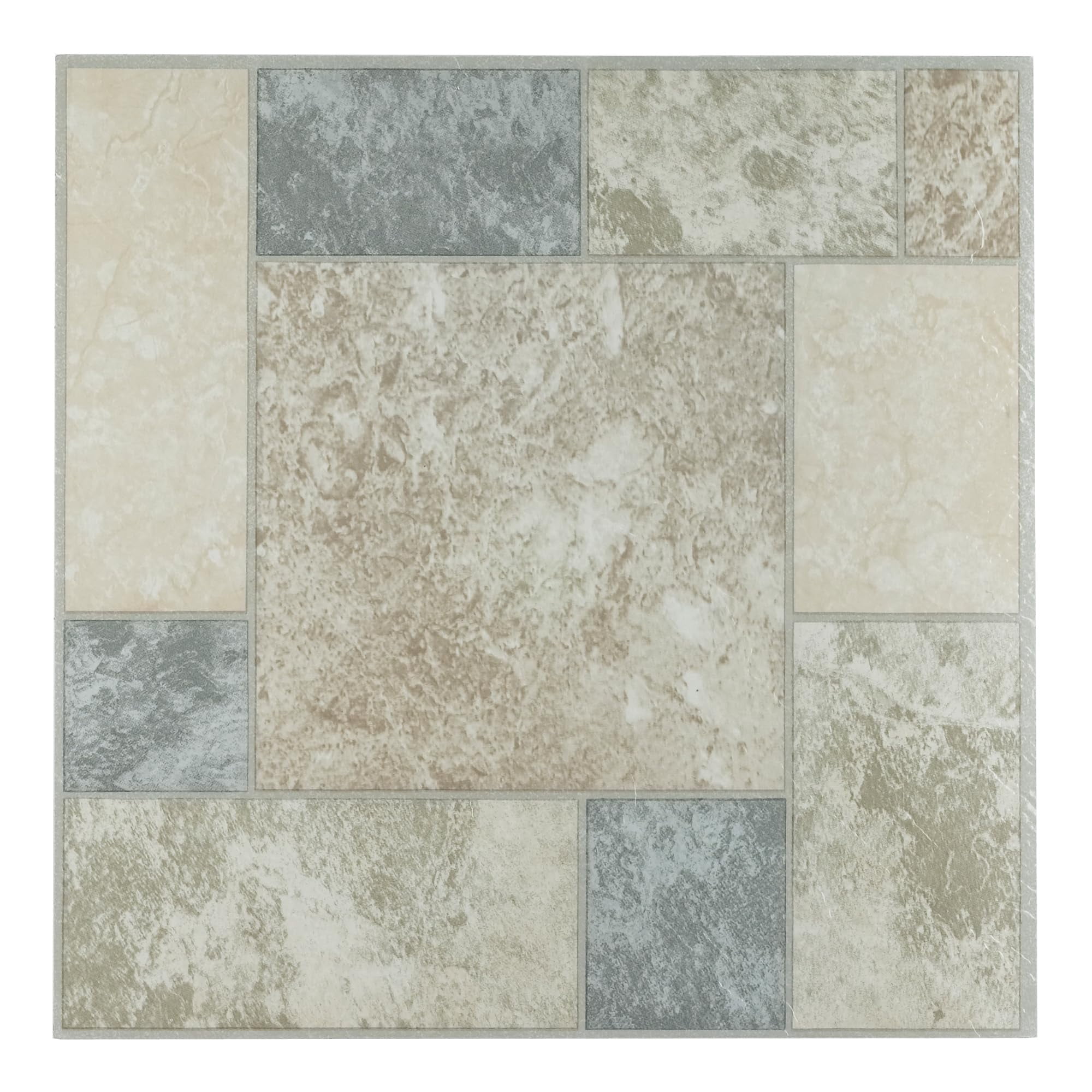 Tivoli Self Adhesive Vinyl Floor Tiles  45 - 12" X Marble Blocks Peel & Stick Diy Flooring For Kitchen Dining Room Bedrooms Basements Bathrooms By Home Decor
