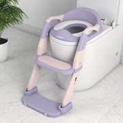 Tivonel 3-in-1 Toddler Potty Training Toilet Seat with Splash Guard, Anti Slip Pad, and Step Stool for Kids Boys Girls (Purple)