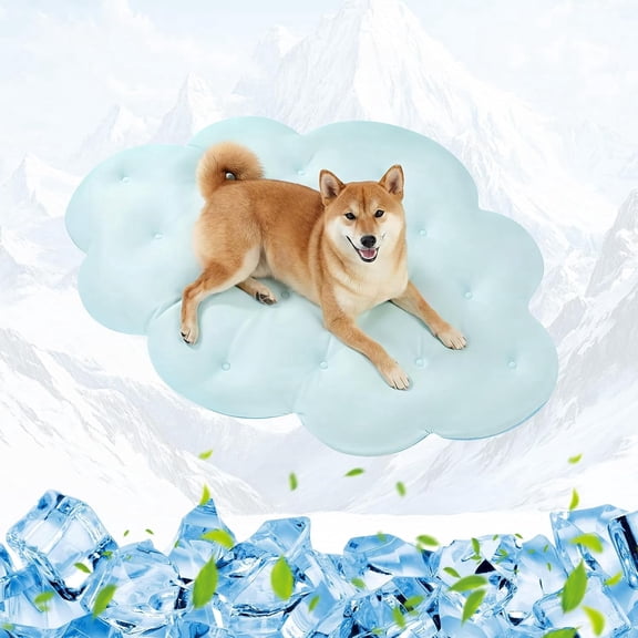 Tivray Dog Cooling Mat, 47'' × 35'' Large, Self-Cooling Mat for Dog, (Cool & Warm) Double-Sided Pet Cool Pads for Crate, Kennel, Machine Washable Summer Blanket, Cat Cool Bed, Sky Blue
