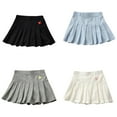 thumbnail image 1 of Tiweut 4 Pieces Leisure Skirts for Girls Pleated School Mini Pleated Cheer Solid Color Regular Skirt for Girl 8-9 Y, 1 of 9