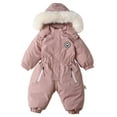 thumbnail image 1 of Tiweut Baby Snowsuit Boys Girls Winter Thicken Hooded Long Sleeve Jumpsuit Coat Toddler Windproof Warm Outwear Snow Wear 6-12 M, 1 of 9