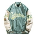 thumbnail image 1 of Tiweut Baseball Jackets for Mens Mens Letter Embroidered Long Sleeve Patchwork Zipper Loose Fit Coat Tops Blue,2XL, 1 of 6