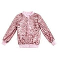 thumbnail image 1 of Tiweut Blouses for Girls Sequin Jackets Solid Color Long Sleeve Crew Neck Zip Up Jacket Kids Christmas Shiny Relaxed Fit Coat Pink,14-15 Y, 1 of 2