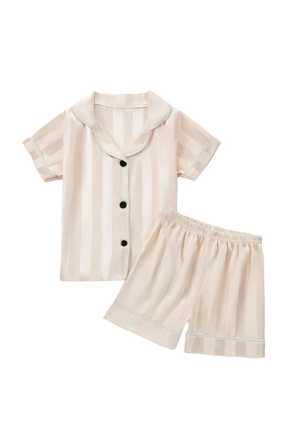 Boys Casual Outfits Toddler Short Sleeve Lapel Silk T Shirt and Shorts Outfit Comfy Relaxed Fit Clothing 1-2 Y