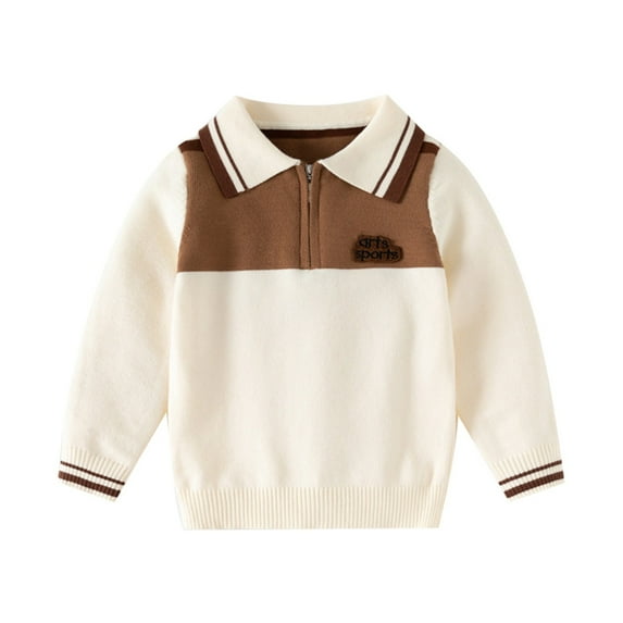 Tiweut Boys Casual Shirts Kids Fashion Pullover Comfortable Lapel Long Sleeve Top for Toddler Fall Clothing Fit Sweatshirts 4-5 Y