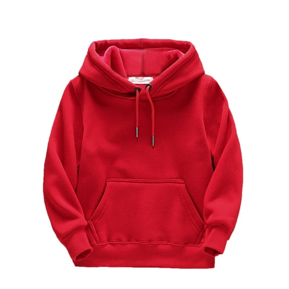 Tiweut Boys Hoodies Casual Tops Kids Toddler Girls Solid Color Long Sleeve Sweatshirts Pullover Loose Fit Boy Hooded 8-10 Y