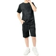 thumbnail image 1 of Tiweut Boys' Leisure Outfits Sets Summer Toddler Short Sleeve Crew Neck Solid Color T Shirt Tops Shorts Boy Classic Fit Clothing Suit 11-12 Y, 1 of 5