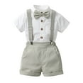 thumbnail image 1 of Tiweut Boys' Outfits Tops Suspenders Shorts Child Kids Gentleman Clothes Suit,Grey,5-6 Y, 1 of 3