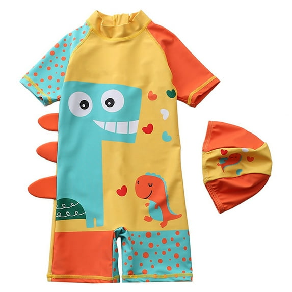 Tiweut Boys Rash Guard Swimsuit Long Sleeve One Piece Swimwear Zip Bathing Suit with UPF 50+,Orange