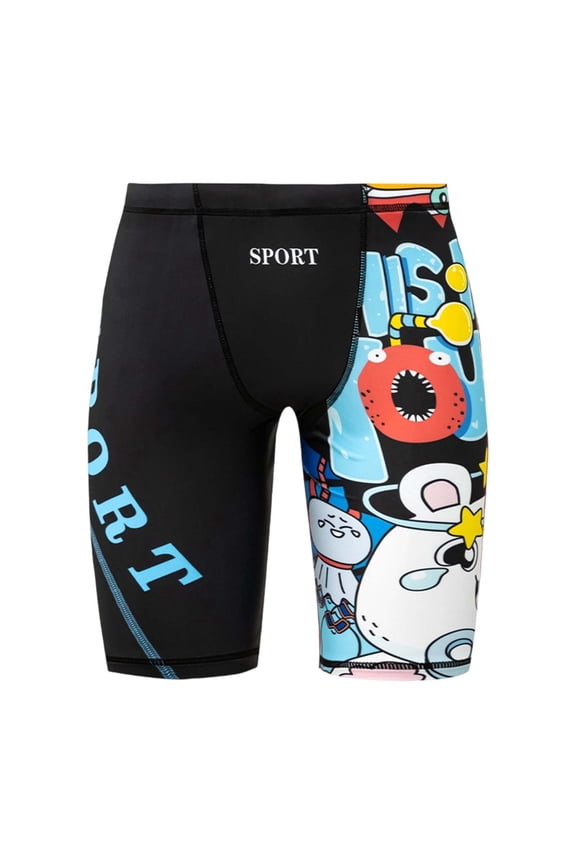 Boys' Swim Jammers Competitive Swim Team Suit Youth Kids Athletic Swimming Shorts UPF 50+,Black