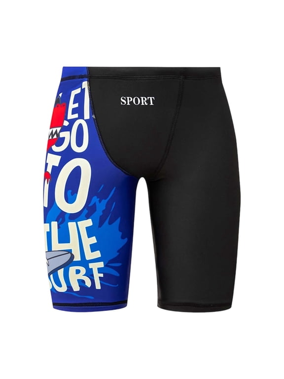 Boys' Swim Jammers Youth Competitive Swim Racing Team Swimming Shorts Swimsuit Trunks Quick Dry,Blue
