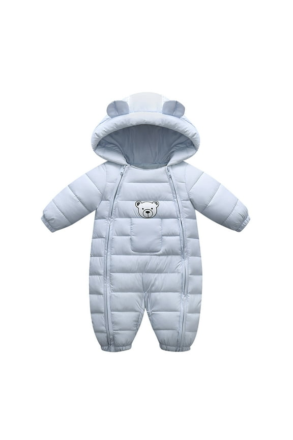 Girls Coats Thick Snowsuit Toddler Down Jacket Jumpsuit Outdoor Boys Warm Windproof Baby Hooded Romper Kids Blouses 0-6 M