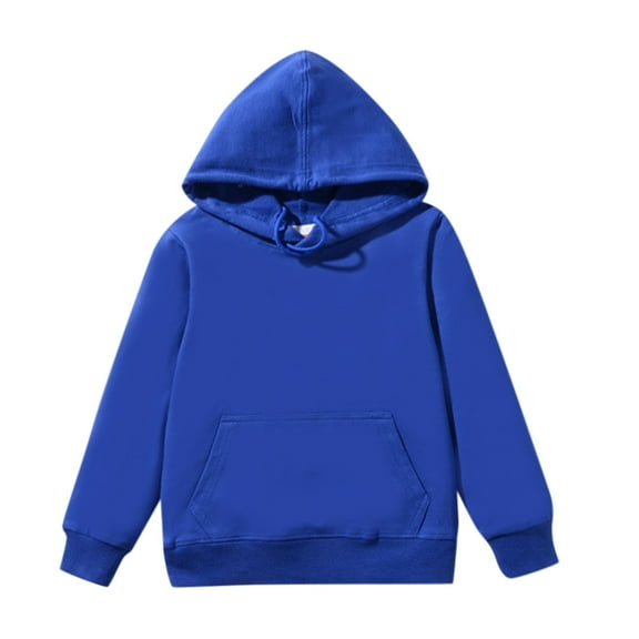 Tiweut Boys Thin Hoodies Casual Tops Kids Toddler Girls Solid Color Long Sleeve Hooded Sweatshirts Pullover Loose Fit Boy Blouses 4-5 Y
