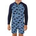 thumbnail image 1 of Tiweut Boys one Piece Swimsuit Zipper Rash Guard Kids Bathing Suits UPF 50+ Sun Protection Swimwear,Blue, 1 of 4