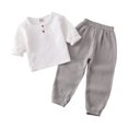 thumbnail image 1 of Tiweut Casual 2 Piece Outfits for Boys Long Sleeve Round Neck Solid Color Tops and Pants Clothing Suits for Boy 5-6 Y, 1 of 3