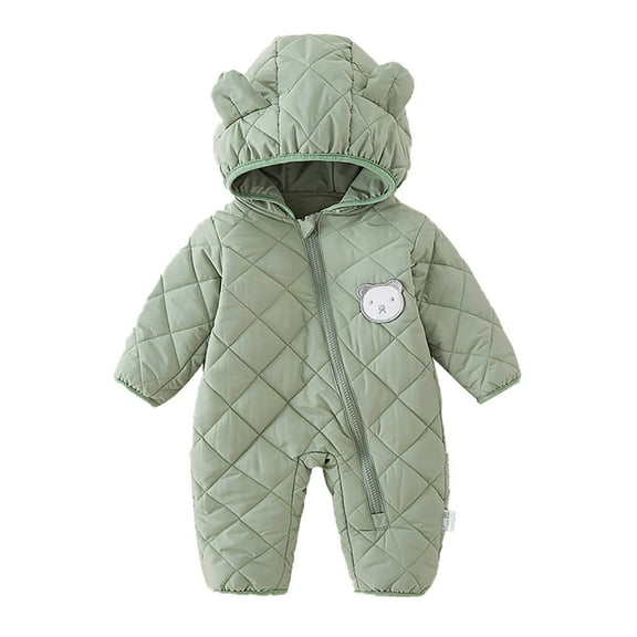Tiweut Casual Boys Rompers Baby Bear Suit Long Sleeve Winter Coat Warm Hooded for Girls Boy Regular Jumpsuits 18-24 M