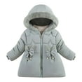thumbnail image 1 of Tiweut Casual Down Jackets for Girls Children's Winter Padded Hooded Thickened Fashion Down Jacket Regular Clothing 12-18 M, 1 of 4