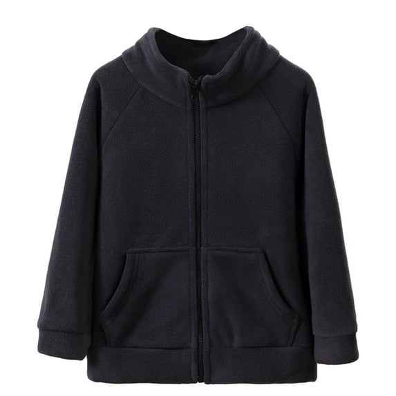 Tiweut Casual Girls Jackets Boys Winter Lightweight Long Sleeve Zipper Outwear Kids Windbreaker Layering Warm Daily Wear Activities Blouses 11-12 Y