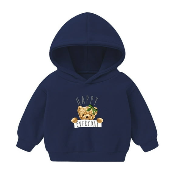 Tiweut Casual Hoodies for Boys Daily Wear School Cartoon Print Sweatshirts Long Sleeve Loose Fit Classic Hooded 3-4 Y