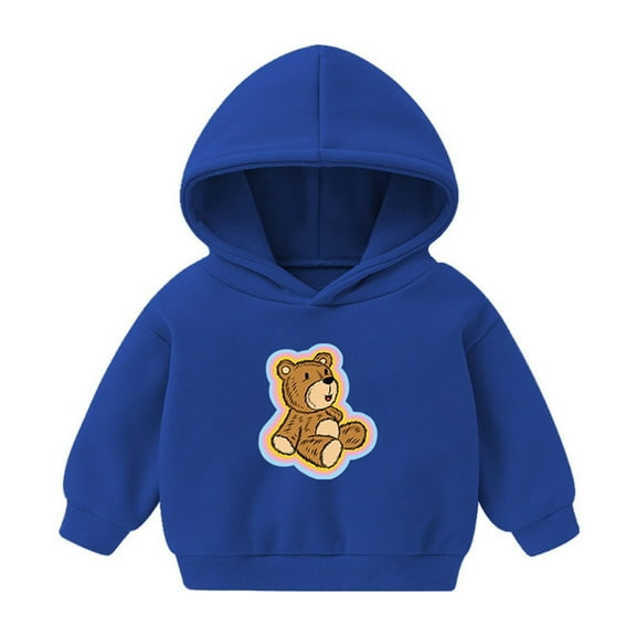 Tiweut Casual Hoodies for Boys Daily Wear School Cartoon Print Sweatshirts Long Sleeve Loose Fit Classic Hooded 4-5 Y