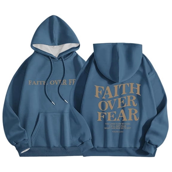 Tiweut Casual Hoodies for Womens Fashion Hoodies Letter Hooded Long Sleeved Sweatshirt Loose Fit Pullover Blouses Navy2,S