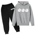thumbnail image 1 of Tiweut Casual Outfits Girls Sweatsuits 2 Piece Long Sleeve Hoodies and Joggers Pants Outfits Oversized Sweatpants Girl's Clothes Suit 3-4 Y, 1 of 2