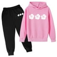 thumbnail image 1 of Tiweut Casual Outfits Girls Sweatsuits 2 Piece Long Sleeve Hoodies and Joggers Pants Outfits Oversized Sweatpants Girl's Clothes Suit 4-5 Y, 1 of 2