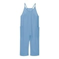 thumbnail image 1 of Tiweut Casual Rompers for Girls Summer Sleeveless Spaghetti Strap Shorts with Pockets Relaxed Fit Jumpsuits 10-11 Y, 1 of 3