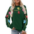 thumbnail image 1 of Tiweut Casual Sweatshirts for Women Sequin Festival Light Long Sleeve Shirt Holiday Crewneck Pullover Tops,Green,L, 1 of 4