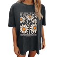 thumbnail image 1 of Tiweut Casual T Shirts for Womens Round Neck Short Sleeve Floral Graphic Print Religious Pullover Tops,Dark Gray, 1 of 4