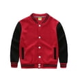 thumbnail image 1 of Tiweut Casual Tops Boys Toddler Kids Jacket Long Sleeve Crew Neck Button Outerwear Baseball Windbreaker Boy Relaxed Fit Coat BK2,5-6 Y, 1 of 3