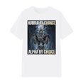 thumbnail image 1 of Tiweut Casual Women Tops Human By Chance Alpha By Choice Cool Funny Alpha Wolf Meme T-Shirt,White,L, 1 of 4