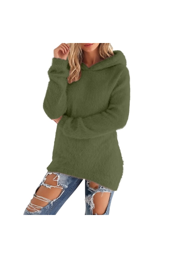Chenille Sweaters For Women Winter Lounge Cozy Sweater Long Sleeves Soft Fleece Fuzzy Pullover Trendy Thick Thermal Tops,A-Green,Green