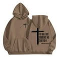 thumbnail image 1 of Tiweut Christian Graphic Hoodies For Teen Boys Jesus Hoodie Faith God Sweatshirt Bible Verse Pullover Religious Tops,A-Brown,Brown, 1 of 4