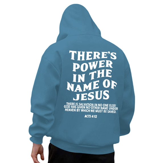 Tiweut Christian Jesus Saves Hoodies for Men Inspirational Religious Faith Sweatshirts Vintage Bible Verse Graphic Pullovers,A-Blue,Blue