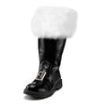 thumbnail image 1 of Tiweut Christmas Santa Claus Boots Men's Wide Calf Santa Combat Boots with White Plush Foot Bells Buckle Strap for Halloween Christmas Black,38, 1 of 5