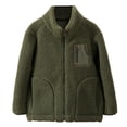 thumbnail image 1 of Tiweut Coats for Boys Toddler Girls Long Sleeve High Neck Winter Solid Color Zipper Jacket Warm Outwear Blouses for Boy,Z1 Dark Green,7-8 Y, 1 of 3