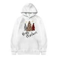 thumbnail image 1 of Tiweut Cozy Girls Christmas Hoodie Festive Holiday Sweater with Unique Xmas Tree Prints Merry Xmas Pullover for Girls,White2,8-9 Y, 1 of 4