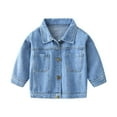 thumbnail image 1 of Tiweut Denim Shirts for Boys Blouses Children's Fashionable Gentlemanly Tops Long Sleeve Lapel Button T-Shirts for Boy 5-6 Y, 1 of 9